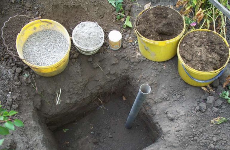 إعداد حفرة لزراعة شتلات العنب