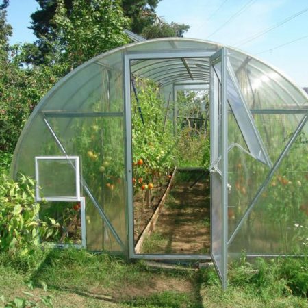 поликарбонатна оранжерия за домати