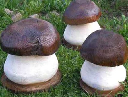 wooden mushrooms for gardening
