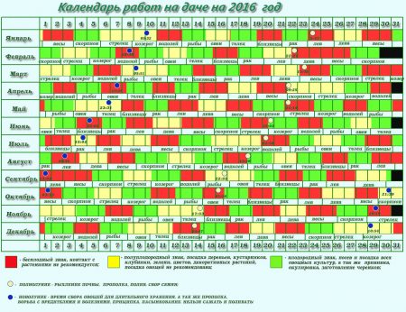 Maankalender voor het planten van zaden voor zaailingen in 2016