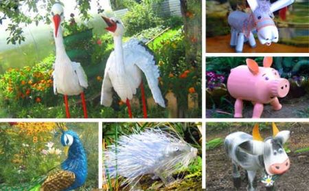 מלאכות מבקבוקי פלסטיק לגינה: תמונות ותיאור