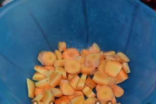 Strimlad morötter