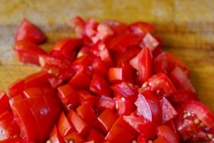 nakrájané paradajky
