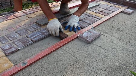 laying tiles