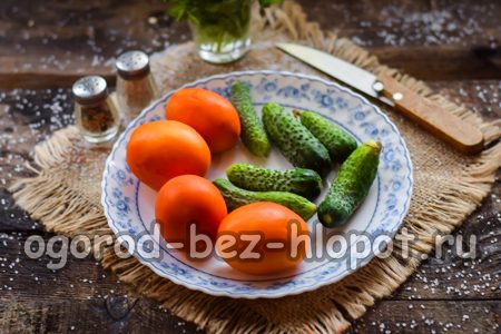 Cucumbers with tomatoes