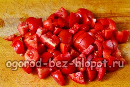 нарязване на домат
