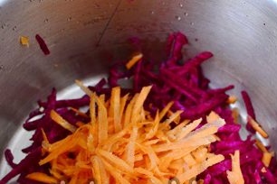 chopped carrots and beets