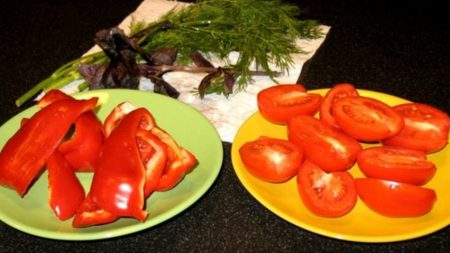 Tomates y pimientos