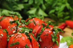připravená rajčata