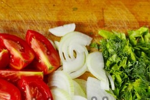 cortar todas las verduras