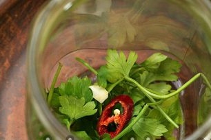 greens in a jar