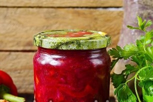 jar of vegetable salad