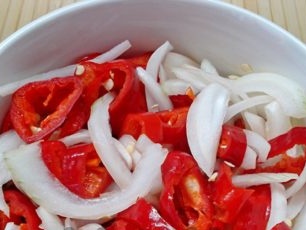 pepper and onion