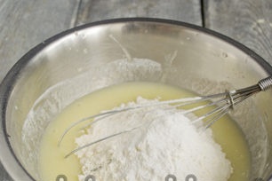 add flour, baking powder