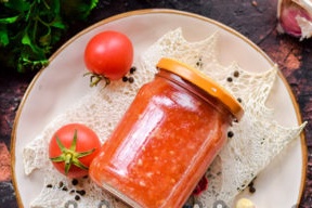 paradajková kaša s cesnakom