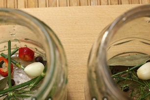 put spices in jars