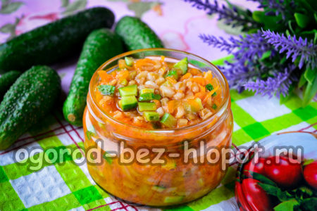 pickle för vintern med pärlkorn och gurkor