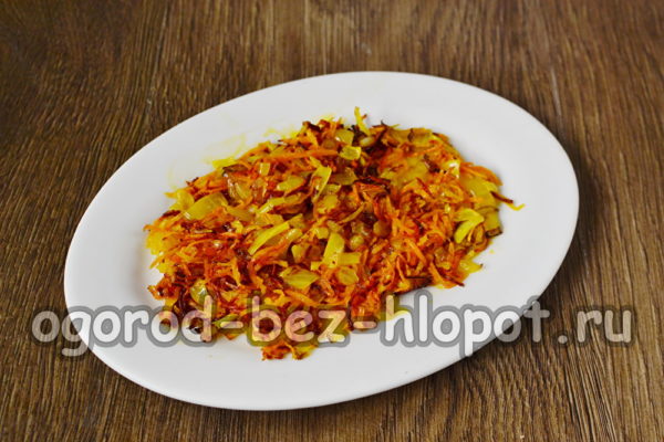 layer of carrots with onions