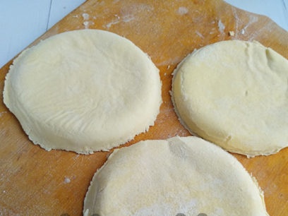 cut out dough circles