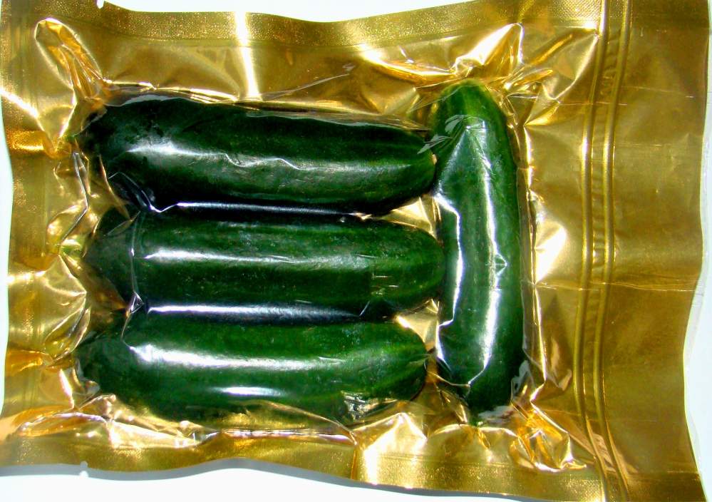 Vacuum packed cucumbers