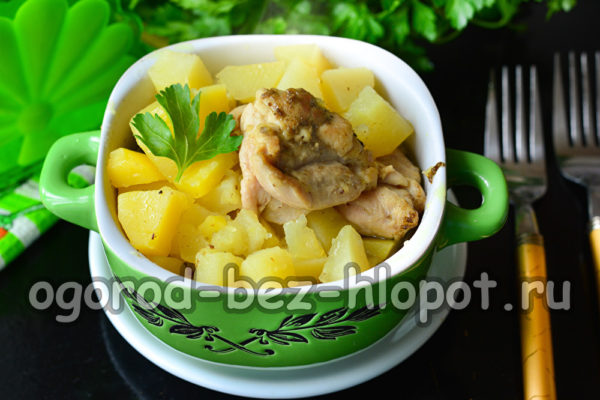 potato stew with chicken is ready