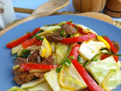 ready-made cabbage and meat salad