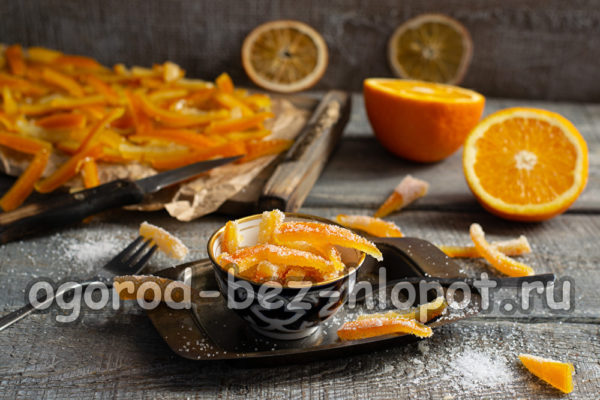 kandizované pomarančové kôry doma