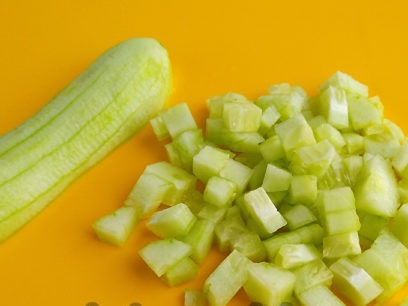 peel and chop the cucumber