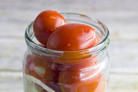 tomatoes in a jar