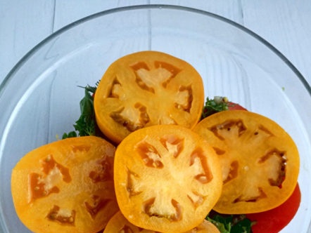 rozložte vrstvu rajčat