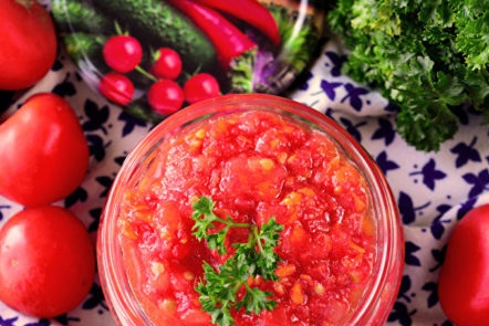 tomato caviar with vegetables